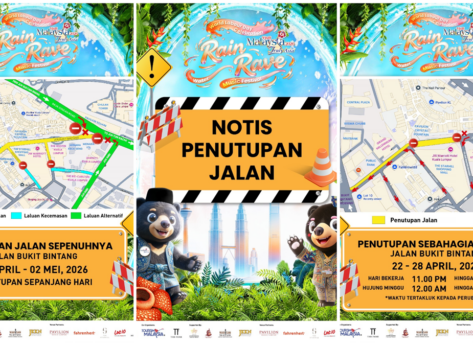 Jalan Ditutup Di Sekitar Bukit Bintang Untuk Persiapan Festival Muzik Air Rain Rave 2026